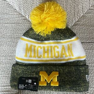 Michigan Wolverines New Era Pom Beanie
